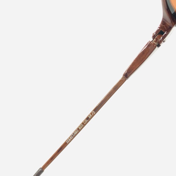 Vintage Sebastiano Brown Oval Sunglasses Frames - Picture 6 of 6